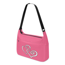 Load image into Gallery viewer, Ti Amo I love you - Exclusive Brand - Light Crimson - Double White Heart - Journey Computer Shoulder Bag
