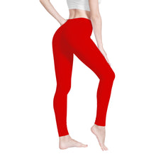 Load image into Gallery viewer, Ti Amo I love you - Exclusive Brand  - Electric Red -  White Daisy -  Yoga Leggings
