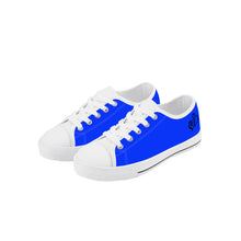 Load image into Gallery viewer, Ti Amo I love you - Exclusive Brand - Blue Blue Eyes - Double Black Heart - Kids Low Top Canvas Shoes
