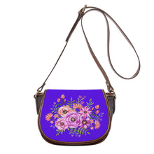 Load image into Gallery viewer, Ti Amo I love you - Exclusive Brand - Dark Purple - Floral Bouquet - Saddle Bag
