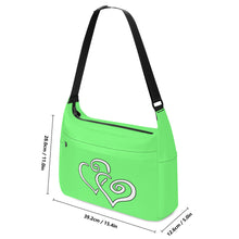 Load image into Gallery viewer, Ti Amo I love you - Exclusive Brand - Menthol - Double White Heart - Journey Computer Shoulder Bag
