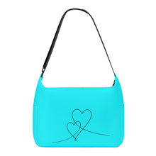 Load image into Gallery viewer, Ti Amo I love you - Exclusive Brand  - Loeen Blue - Double Script Heart - Journey Computer Shoulder Bag
