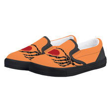 Load image into Gallery viewer, Ti Amo I love you - Exclusive Brand  - Coral -  Skeleton Hands with Heart - Kids Slip-on shoes - Black Soles
