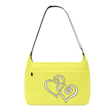 Load image into Gallery viewer, Ti Amo I love you - Exclusive Brand - Laser Lemon - Double White Heart - Journey Computer Shoulder Bag
