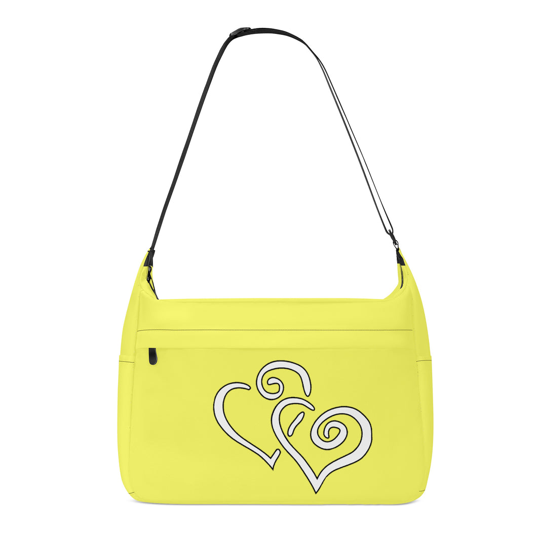 Ti Amo I love you - Exclusive Brand - Laser Lemon - Double White Heart - Journey Computer Shoulder Bag