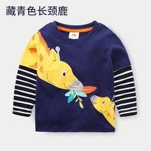 Load image into Gallery viewer, Toddler / Kids - Boys - Cotton Striped &amp;Patchwork Animal Baby  Long Sleeve T-Shirts - Sizes 2T -Kids 10
