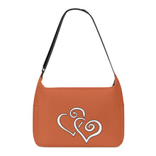 Load image into Gallery viewer, Ti Amo I love you - Exclusive Brand - Light Cadmium Red - Double White Heart - Journey Computer Shoulder Bag

