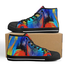 Load image into Gallery viewer, Ti Amo I love you - Exclusive Brand - High-Top Canvas Shoes - Black Soles
