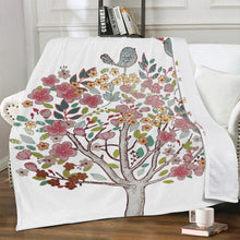 Load image into Gallery viewer, Ti Amo I love you - Exclusive Brand  - Colorful Tree with Birds - Micro Fleece Blankets
