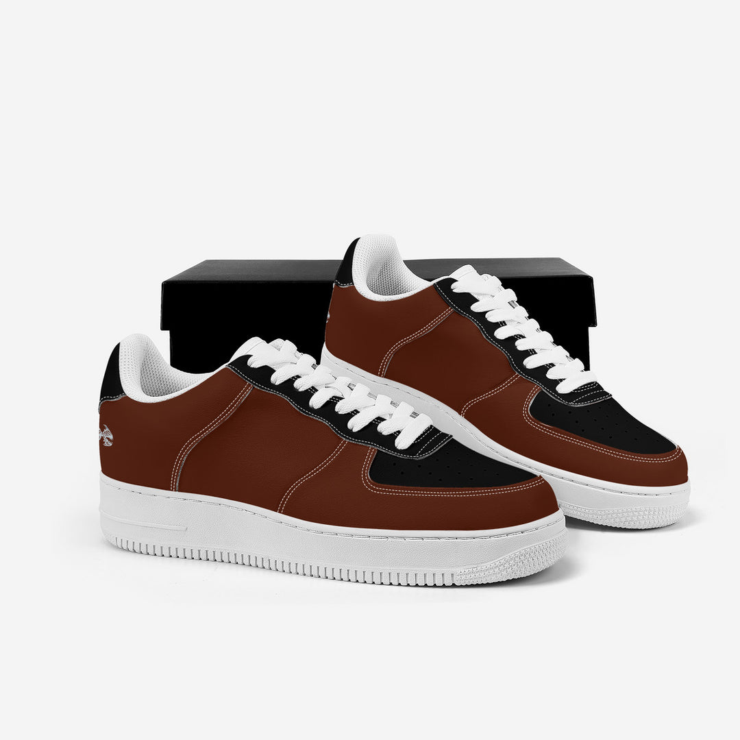 Ti Amo I love you - Exclusive Brand -Unisex - Brown with Black Accents Low Top Unisex Sneakers