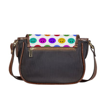 Load image into Gallery viewer, Ti Amo I love you - Rainbow Smiley Faces -  Saddle Bag
