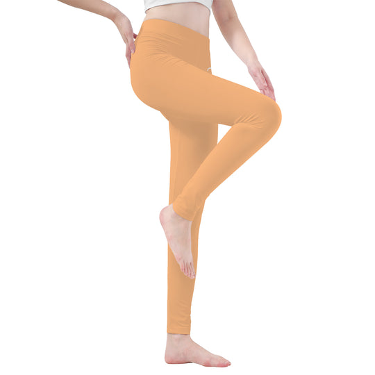 Ti Amo I love you - Exclusive Brand   - Macaroni and Cheese - White Daisy -  Yoga Leggings