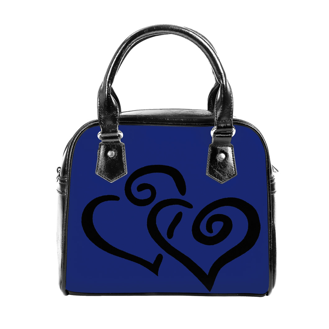 Ti Amo I love you - Exclusive Brand - Lucky Point Blue - Double Black Heart -  Shoulder Handbag