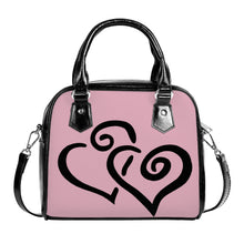 Load image into Gallery viewer, Ti Amo I love you - Exclusive Brand - Cavern Pink 2 - Double Black Heart -  Shoulder Handbag
