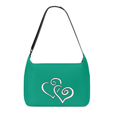 Load image into Gallery viewer, Ti Amo I love you - Exclusive Brand - Green Haze - Double White Heart - Journey Computer Shoulder Bag
