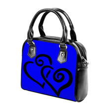 Load image into Gallery viewer, Ti Amo I love you - Exclusive Brand - Blue - Double Black Heart -  Shoulder Handbag
