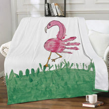 Load image into Gallery viewer, Ti Amo I love you - White - Flamingo Child&#39;s Handprint Drawing -  Blankets
