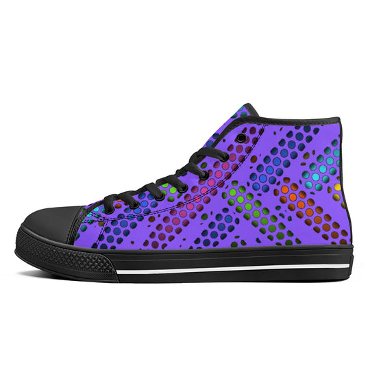 Ti Amo I love you - Exclusive Brand - Light Purple - Deco Dots - High-Top Canvas Shoes - Black Soles