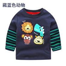 Load image into Gallery viewer, Toddler / Kids - Boys - Cotton Striped &amp;Patchwork Animal Baby  Long Sleeve T-Shirts - Sizes 2T -Kids 10
