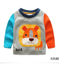 Load image into Gallery viewer, Toddler / Kids - Boys - Cotton Striped &amp;Patchwork Animal Baby  Long Sleeve T-Shirts - Sizes 2T -Kids 10
