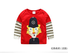 Load image into Gallery viewer, Toddler / Kids - Boys - Cotton Striped &amp;Patchwork Animal Baby  Long Sleeve T-Shirts - Sizes 2T -Kids 10
