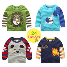 Load image into Gallery viewer, Toddler / Kids - Boys - Cotton Striped &amp;Patchwork Animal Baby  Long Sleeve T-Shirts - Sizes 2T -Kids 10
