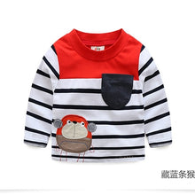 Load image into Gallery viewer, Toddler / Kids - Boys - Cotton Striped &amp;Patchwork Animal Baby  Long Sleeve T-Shirts - Sizes 2T -Kids 10
