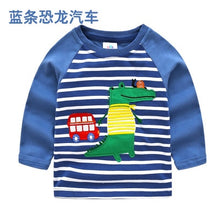 Load image into Gallery viewer, Toddler / Kids - Boys - Cotton Striped &amp;Patchwork Animal Baby  Long Sleeve T-Shirts - Sizes 2T -Kids 10
