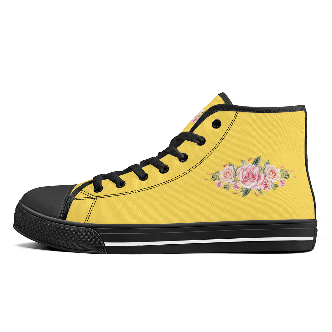 Ti Amo I love you - Exclusive Brand - High-Top Canvas Shoes - Black Soles