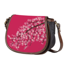 Load image into Gallery viewer, Ti Amo I love you-  Exclusive Brand - Cerise Red 2 - Blossom - Saddle Bag
