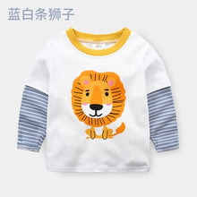 Load image into Gallery viewer, Toddler / Kids - Boys - Cotton Striped &amp;Patchwork Animal Baby  Long Sleeve T-Shirts - Sizes 2T -Kids 10
