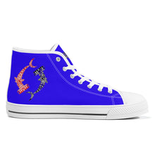 Load image into Gallery viewer, Ti Amo I love you - Exclusive Brand - Hammerhead Sharks -Womens High-Top Canvas Shoes - White Soles
