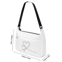 Load image into Gallery viewer, Ti Amo I love you - Exclusive Brand  - White - Double Script Heart - Journey Computer Shoulder Bag
