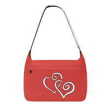 Load image into Gallery viewer, Ti Amo I love you - Exclusive Brand - Meat Red - Double White Heart - Journey Computer Shoulder Bag
