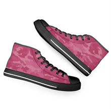 Load image into Gallery viewer, Ti Amo I love you - Exclusive Brand - Pink/ Hot Pink Camouflage - High-Top Canvas Shoes - Black
