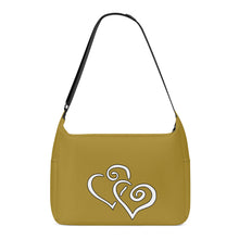 Load image into Gallery viewer, Ti Amo I love you - Exclusive Brand  - Luxor Gold - Double White Heart - Journey Computer Shoulder Bag
