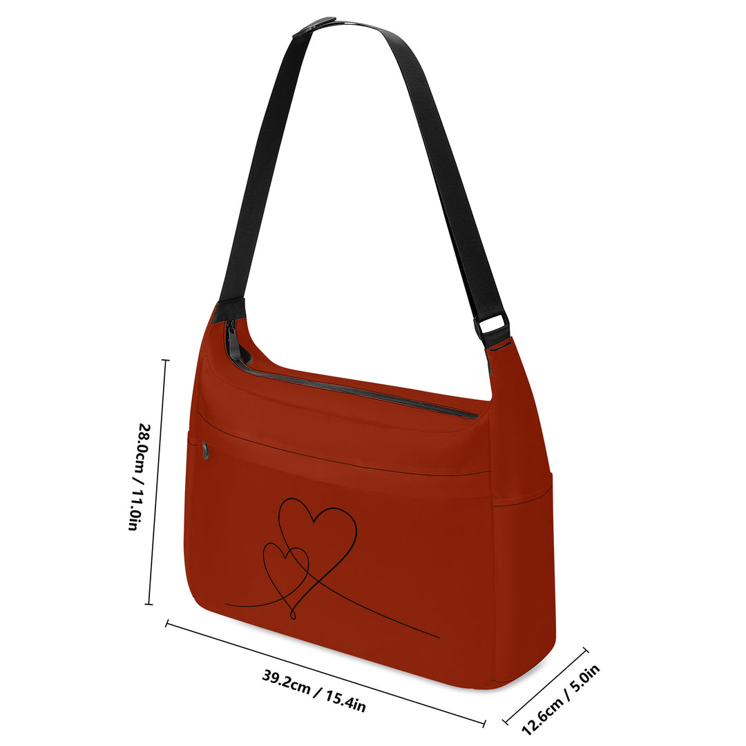 Ti Amo I love you - Exclusive Brand - Dark Red 2 - Double Script Heart - Journey Computer Shoulder Bag