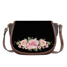 Load image into Gallery viewer, Ti Amo I love you - Exclusive Brand - Black - Roses -Saddle Bag
