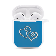 Load image into Gallery viewer, Ti Amo I love you - Exclusive Brand  - Lochmara - Double White Heart - AirPods 1st &amp; 2nd Generation Case Cover
