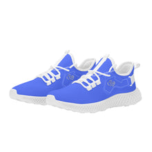 Load image into Gallery viewer, Ti Amo I love you - Exclusive Brand  - Neon Blue -  Double Heart - Womens Mesh Knit Shoes - White Soles
