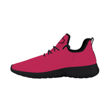 Load image into Gallery viewer, Ti Amo I love you - Exclusive Brand - Cerise Red 2 - Double Black Heart - Lightweight Mesh Knit Sneakers - Black Soles
