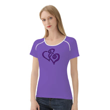 Load image into Gallery viewer, Ti Amo I love you - Exclusive Brand  - Fushia Blue - Double Purple - Women&#39;s T shirt
