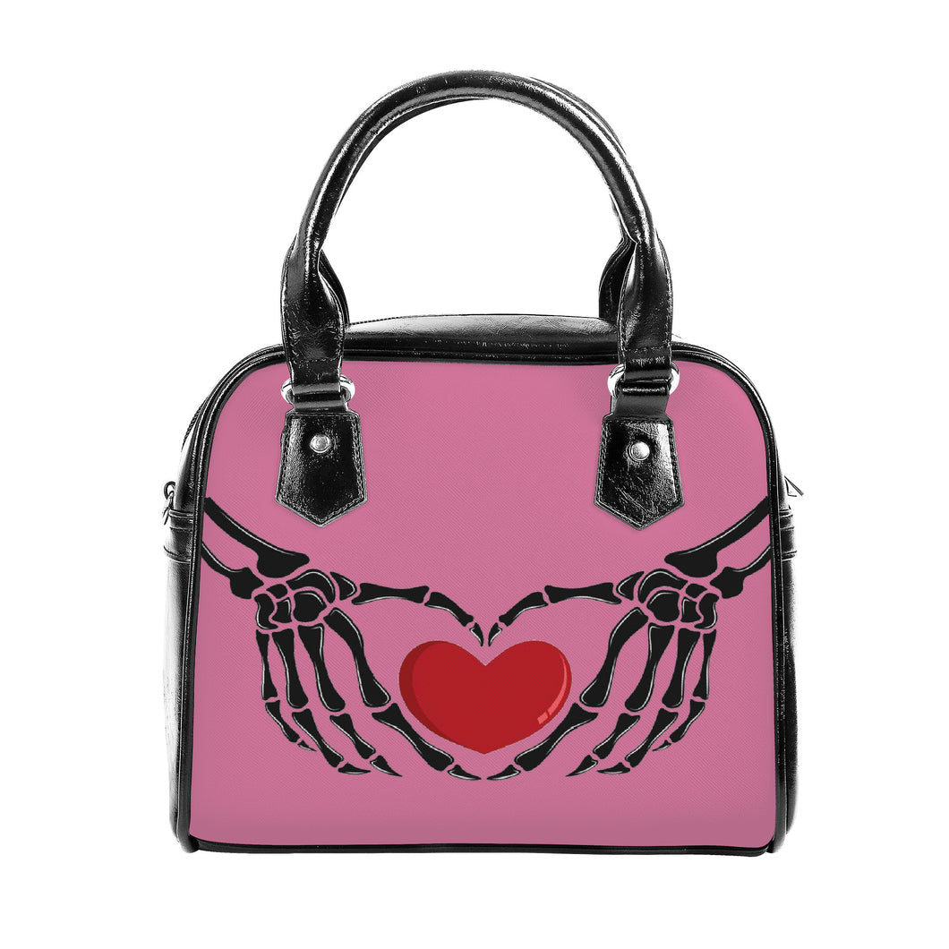 Ti Amo I love you  - Exclusive Brand  - Charm - Skeleton Hands with Heart - Shoulder Handbag