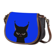 Load image into Gallery viewer, Ti Amo I love you - Exclusive Brand  - Blue Blue Eyes  Black Cat - Saddle Bag
