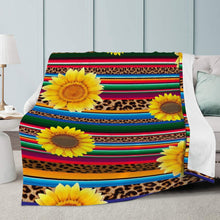 Load image into Gallery viewer, Ti Amo I love you - Exclusive Brand - Leopard &amp; Sunflowers - Micro Fleece Blankets
