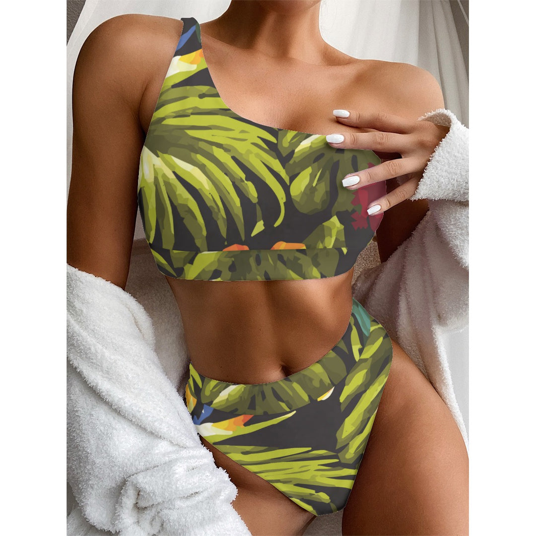 Ti Amo I love you - Exclusive Brand  - Women's Bikini With Single Shoulder - Sizes S-3XL