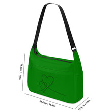 Load image into Gallery viewer, Ti Amo I love you - Exclusive Brand - Ao Green - Double Script Heart - Journey Computer Shoulder Bag
