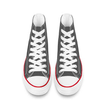 Load image into Gallery viewer, Ti Amo I love you - Exclusive Brand - Ti Amo I love you Logo - Davy&#39;s Grey - High Top Canvas Shoes - White Soles
