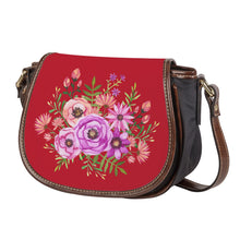 Load image into Gallery viewer, Ti Amo I love you - Exclusive Brand - (AZ) Cardinals Red - Floral Bouquet - Saddle Bag
