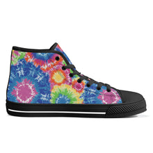 Load image into Gallery viewer, Ti Amo I love you - Exclusive Brand - Tie-Dye- High-Top Canvas Shoes - Black Soles
